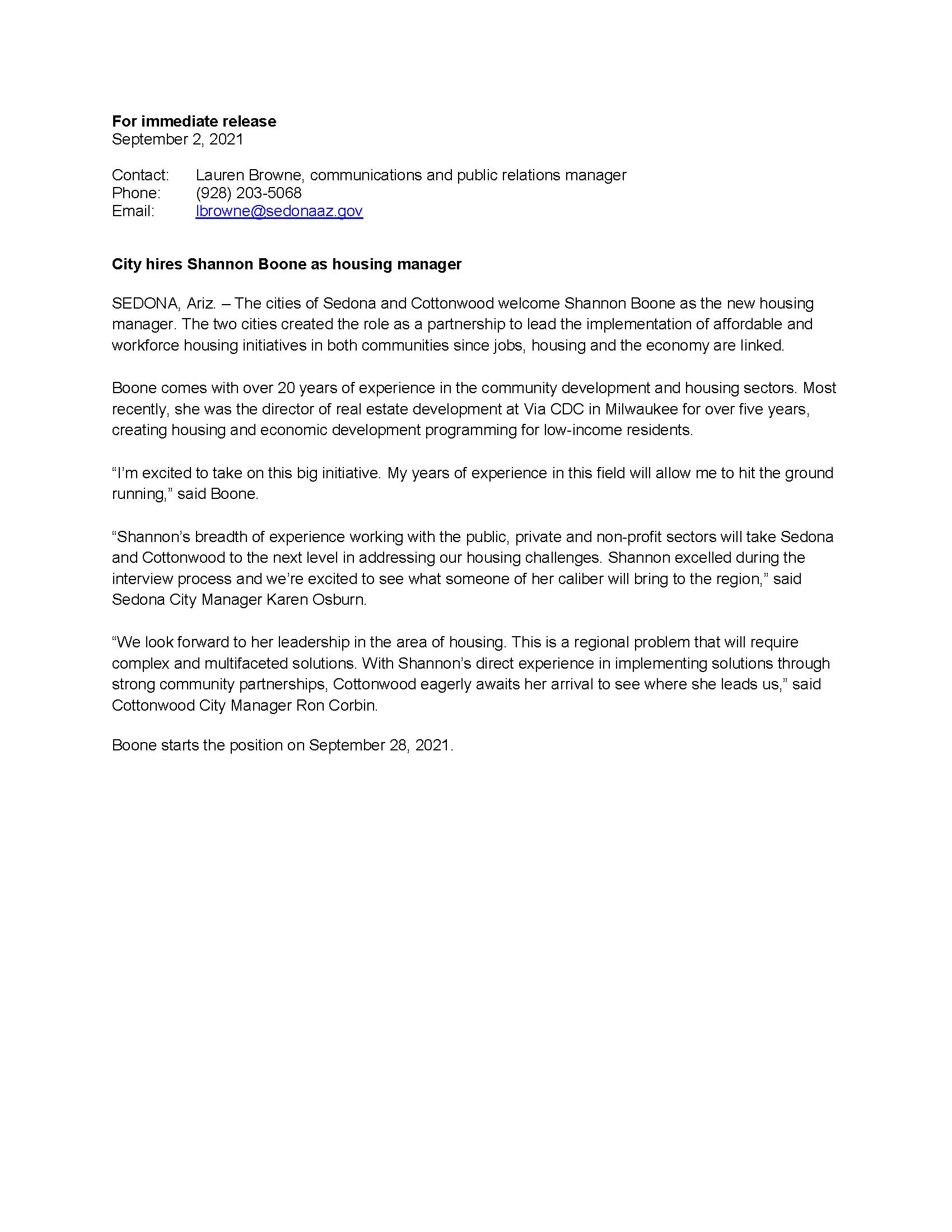 Boone Housing Manager 8-24-21