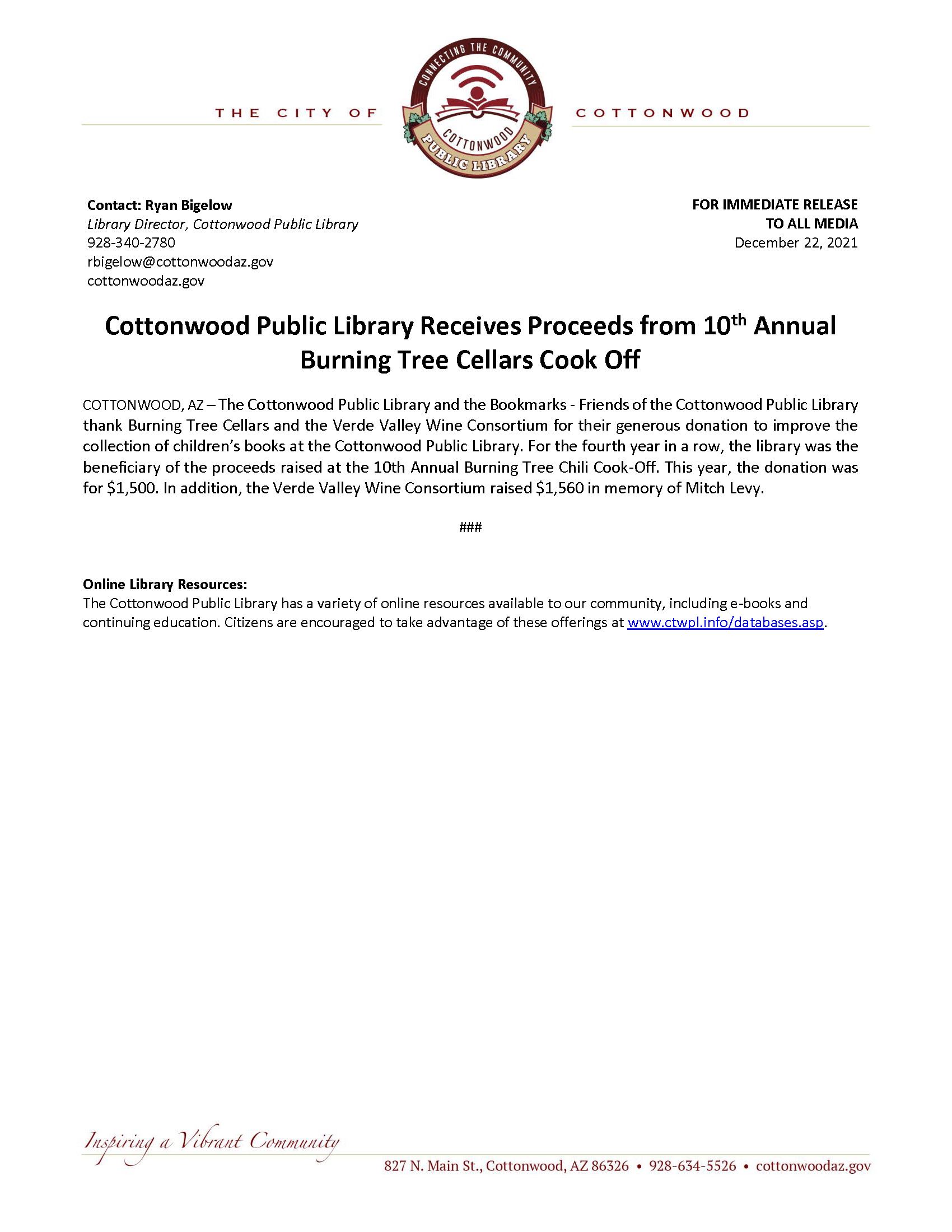 Library PSA - Cook-Off Thank You 12.21.21