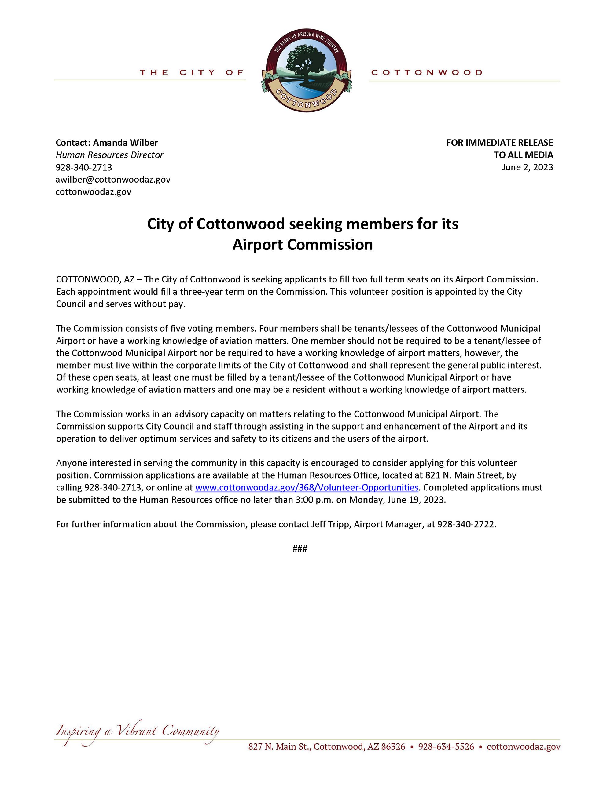 PSA - Airport Commission - 6-19-2023