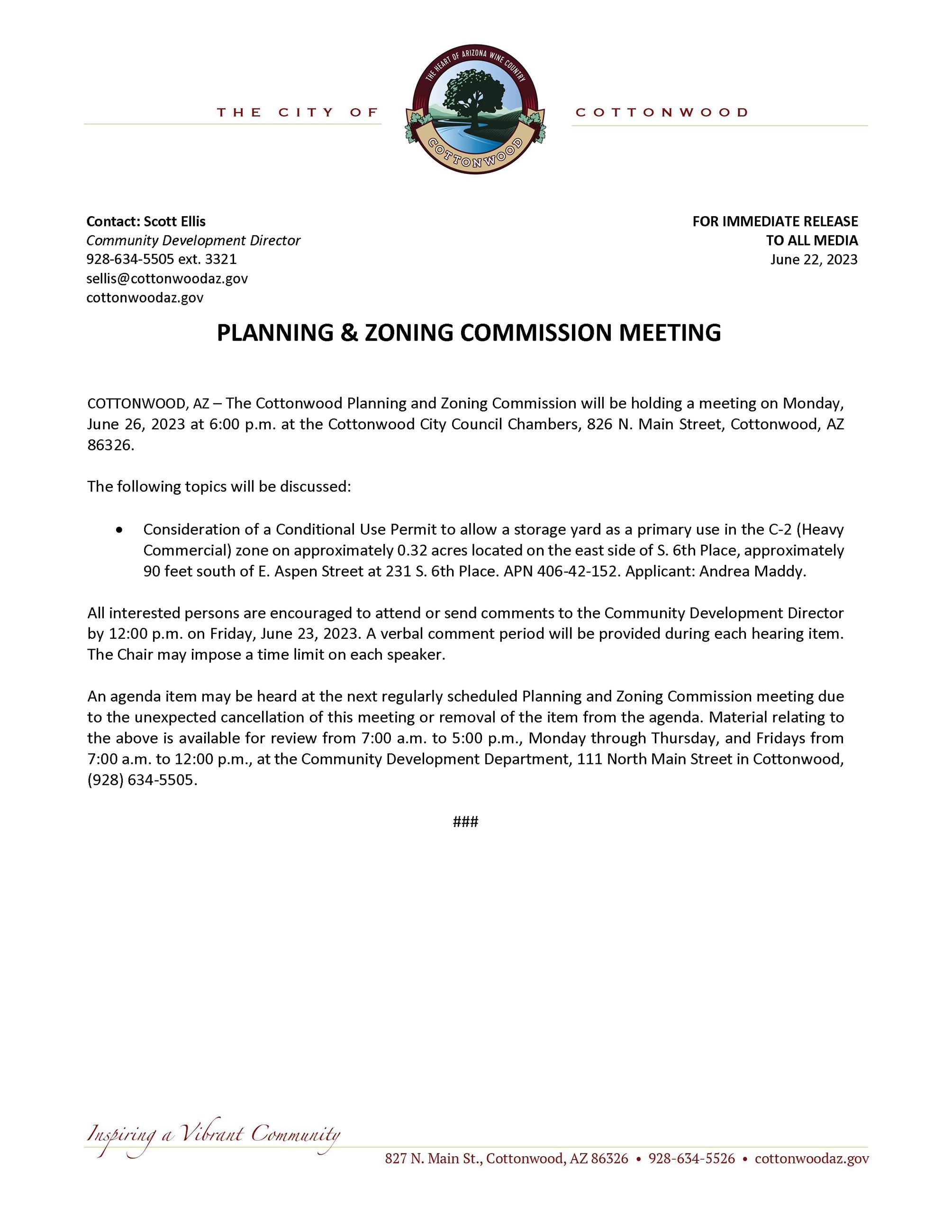 PRESS RELEASE - PZ Meeting